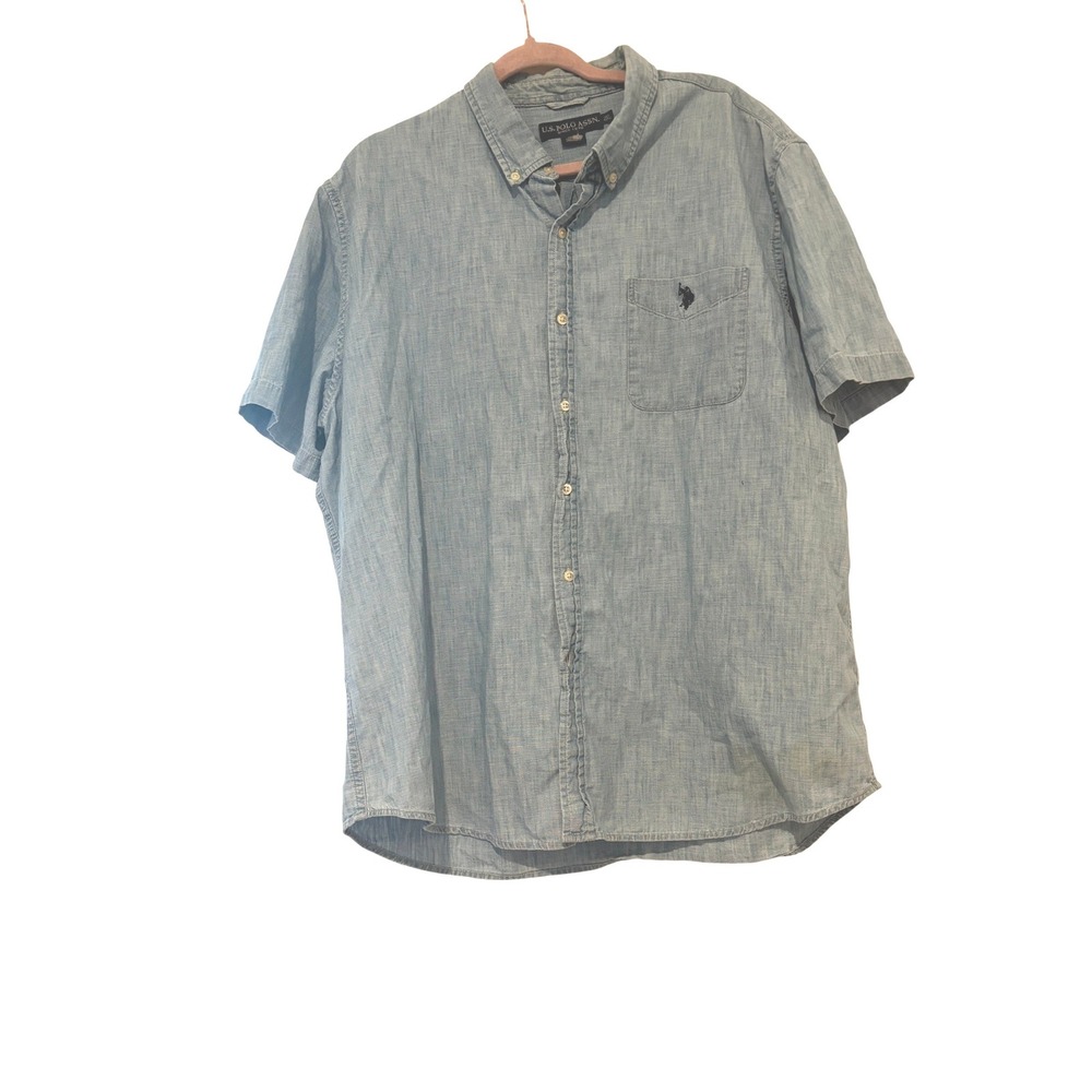 U.S. Polo Assn. chambre short sleeve button down collared shirt‎ I